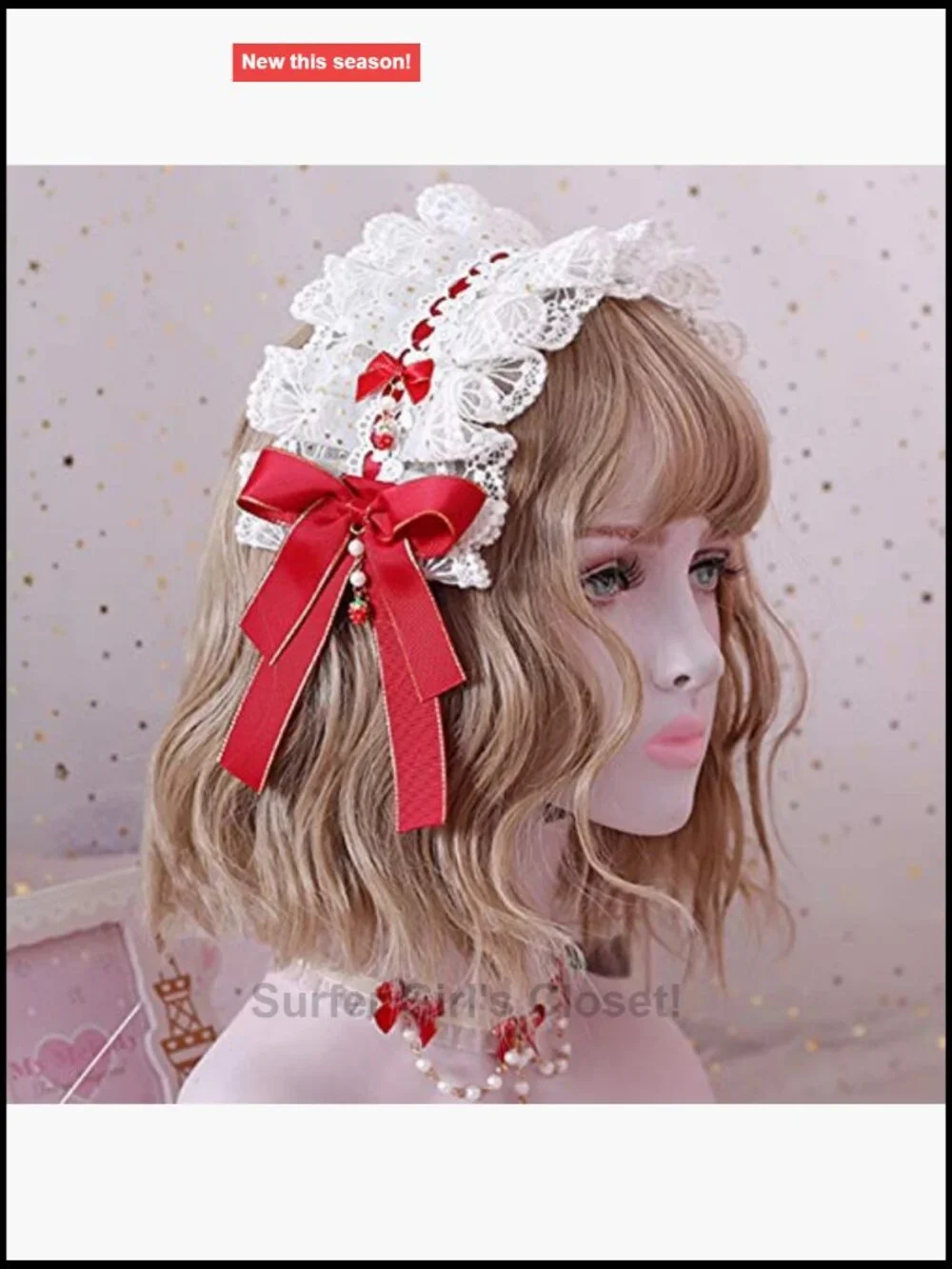 Vintage Lace Hairband Strawberry Maid Cosplay Headpiece